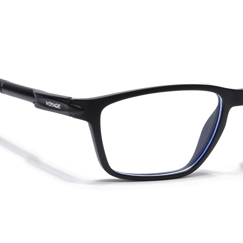Voyage Active Black Rectangle Eyeglasses for Men & Women (9806MG5723-C1)