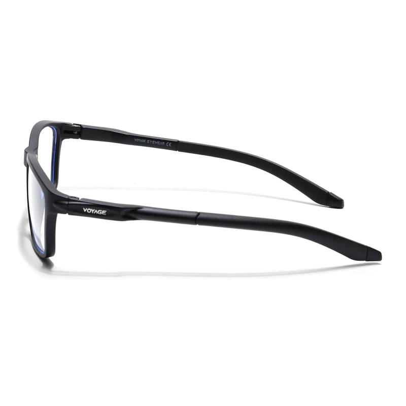 Voyage Active Black Rectangle Eyeglasses for Men & Women (9806MG5723-C1)