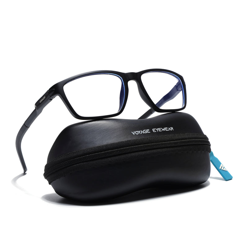 Voyage Active Black Rectangle Eyeglasses for Men & Women (9806MG5723-C1)