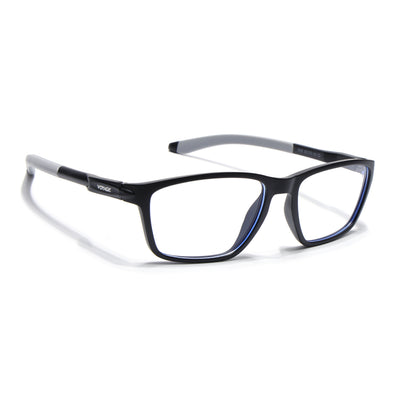 Voyage Active Black Rectangle Eyeglasses for Men & Women (9806MG5724-C2)