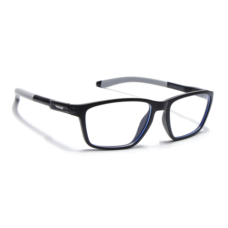 Voyage Active Black Rectangle Eyeglasses for Men & Women (9806MG5724-C2)