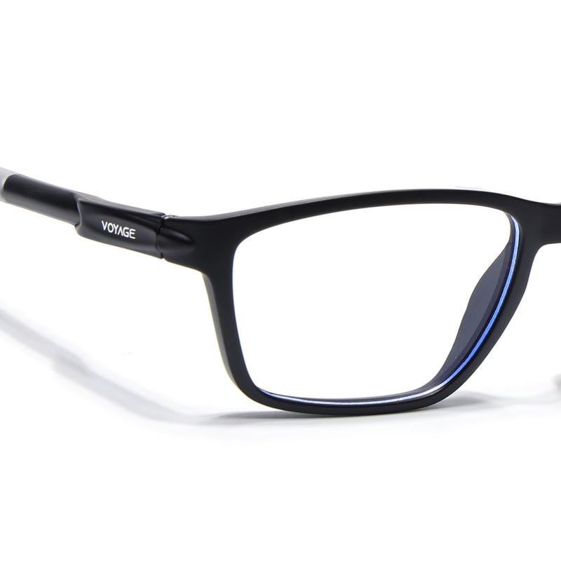 Voyage Active Black Rectangle Eyeglasses for Men & Women (9806MG5724-C2)