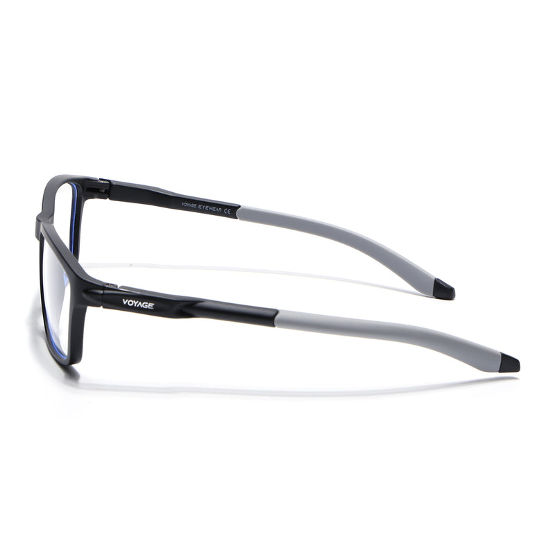 Voyage Active Black Rectangle Eyeglasses for Men & Women (9806MG5724-C2)