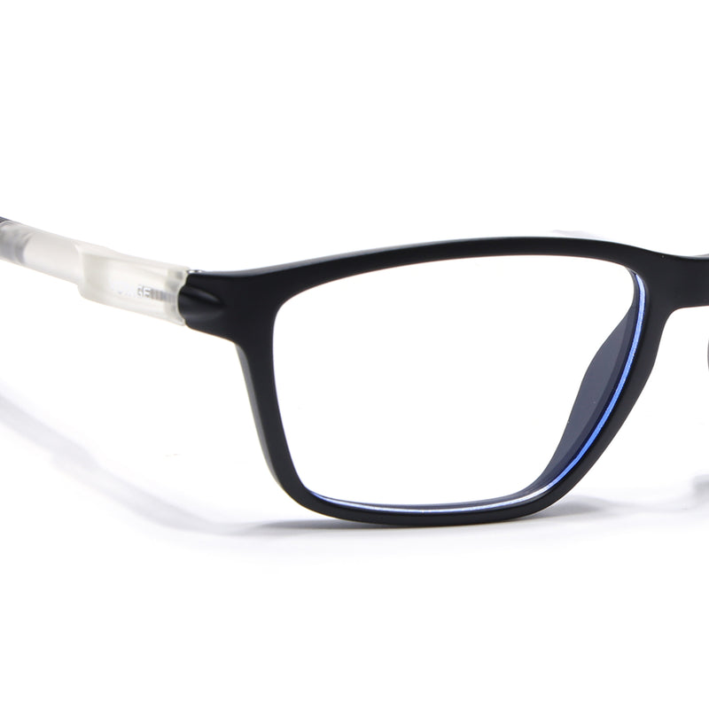 Voyage Active Black Rectangle Eyeglasses for Men & Women (9806MG5725-C3)
