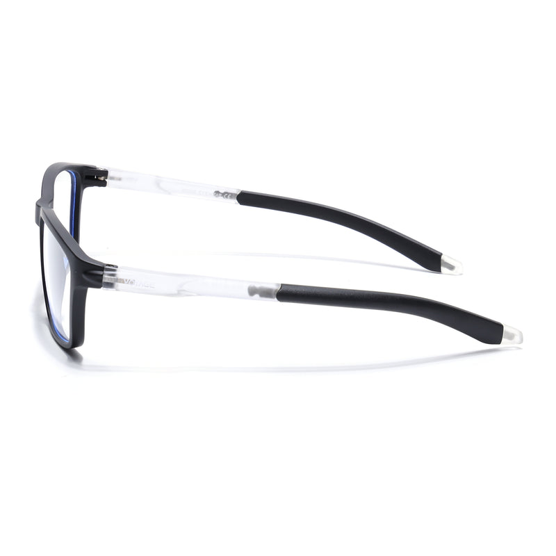 Voyage Active Black Rectangle Eyeglasses for Men & Women (9806MG5725-C3)