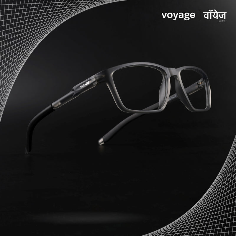 Voyage Active Grey Rectangle Eyeglasses for Men & Women (9806MG5726-C4)