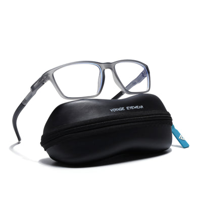 Voyage Active Grey Rectangle Eyeglasses for Men & Women (9806MG5726-C4)