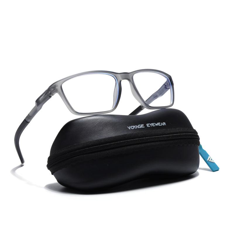 Voyage Active Grey Rectangle Eyeglasses for Men & Women (9806MG5726-C4)