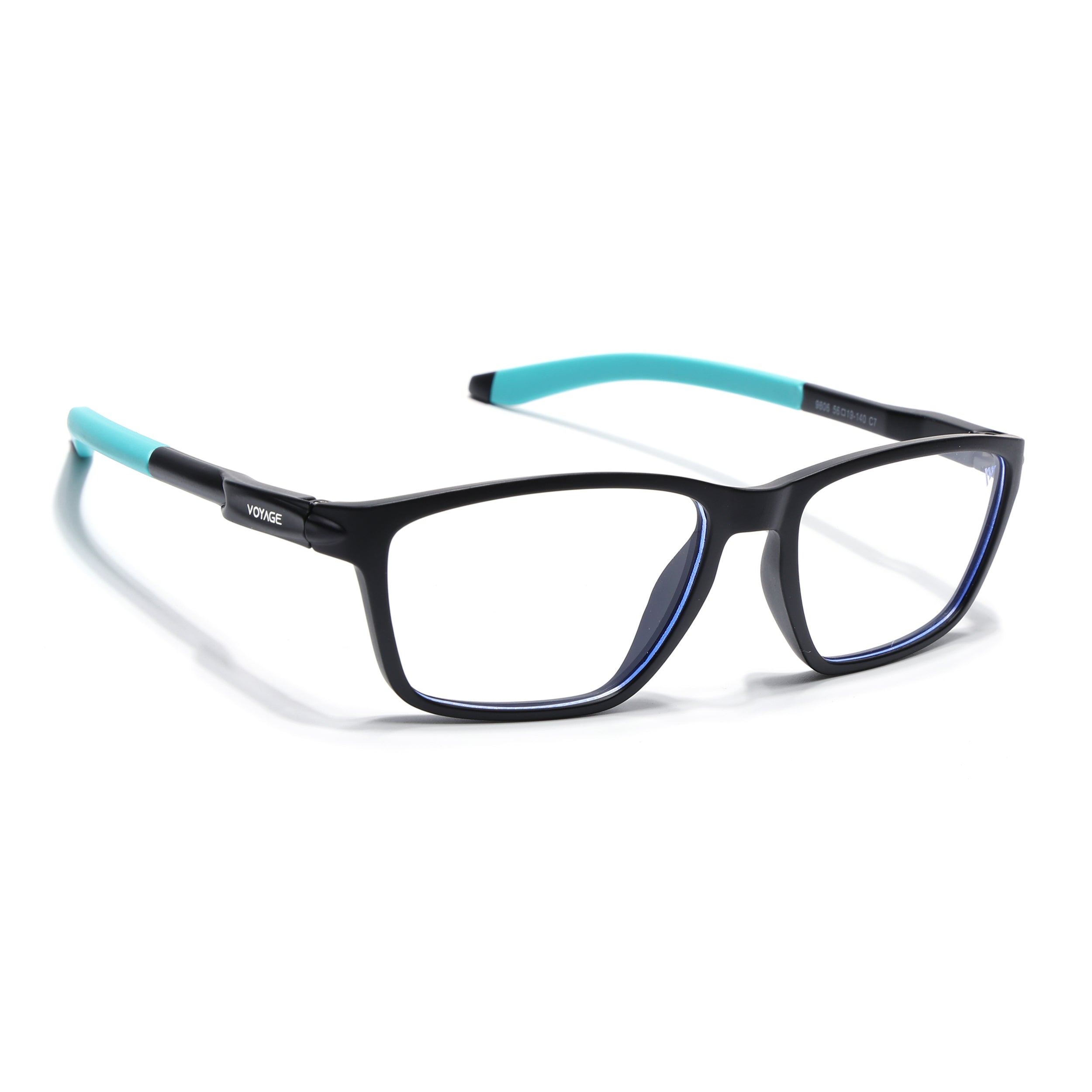 Voyage Active Black Rectangle Eyeglasses for Men & Women (9806MG5727-C5)