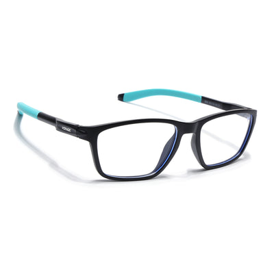 Voyage Active Black Rectangle Eyeglasses for Men & Women (9806MG5727-C5)