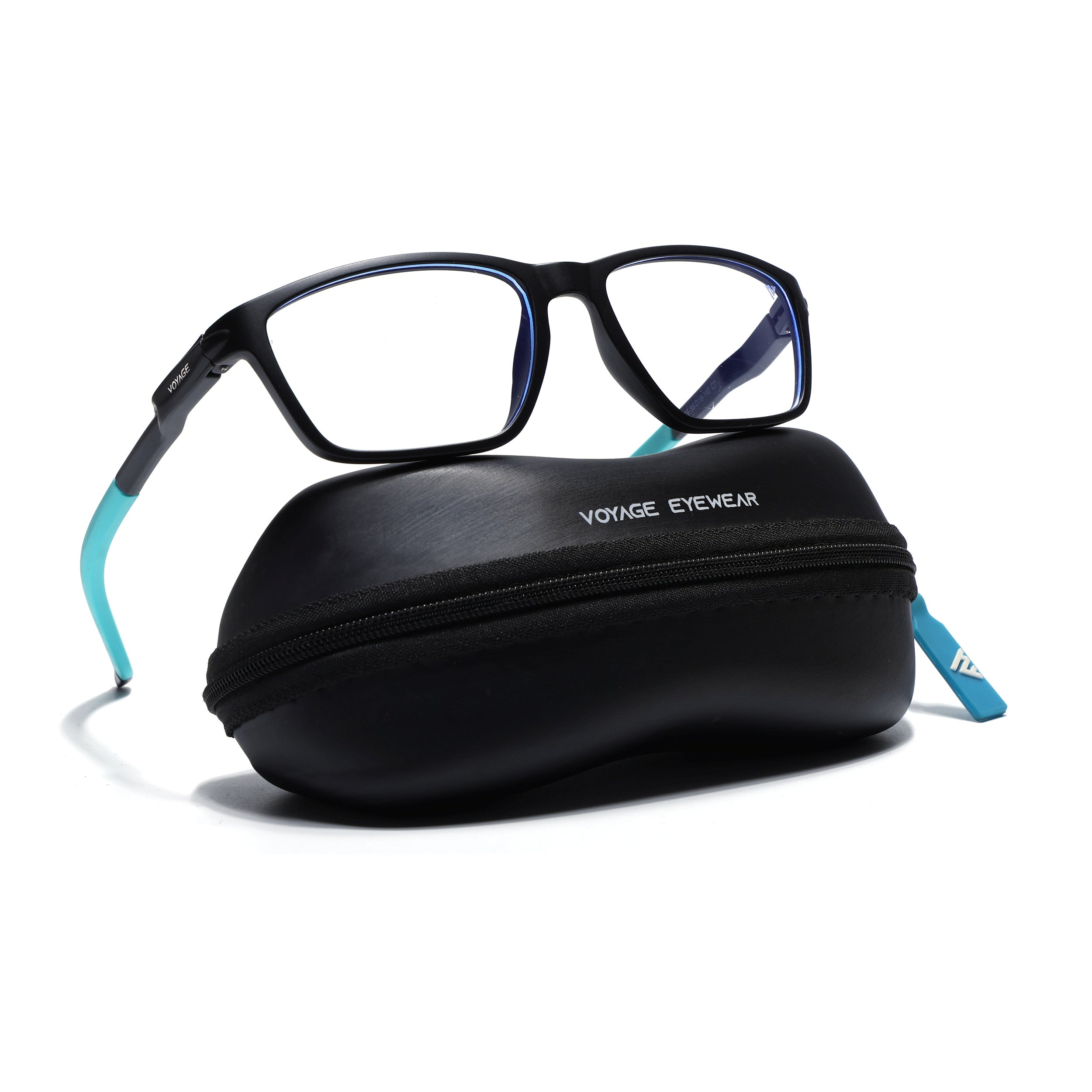 Voyage Active Black Rectangle Eyeglasses for Men & Women (9806MG5727-C5)