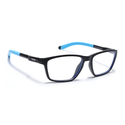 Voyage Active Black Rectangle Eyeglasses for Men & Women (9806MG5728-C6)