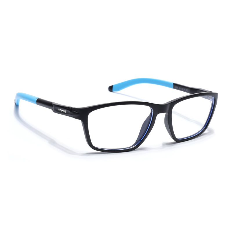 Voyage Active Black Rectangle Eyeglasses for Men & Women (9806MG5728-C6)