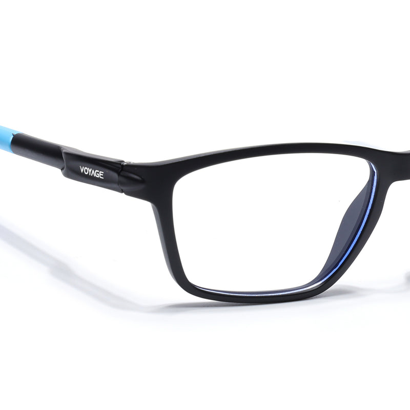 Voyage Active Black Rectangle Eyeglasses for Men & Women (9806MG5728-C6)