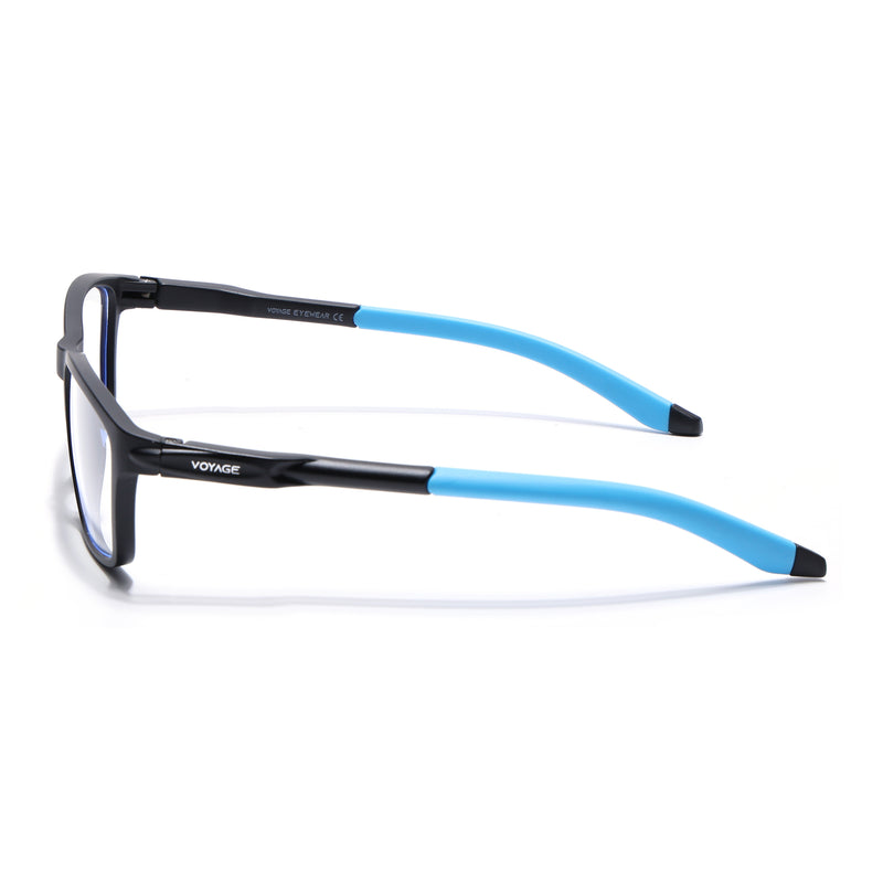 Voyage Active Black Rectangle Eyeglasses for Men & Women (9806MG5728-C6)