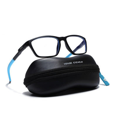 Voyage Active Black Rectangle Eyeglasses for Men & Women (9806MG5728-C6)
