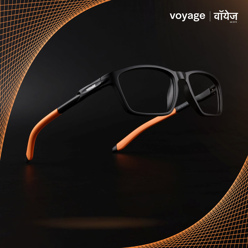 Voyage Active Black Rectangle Eyeglasses for Men & Women (9806MG5729-C7)