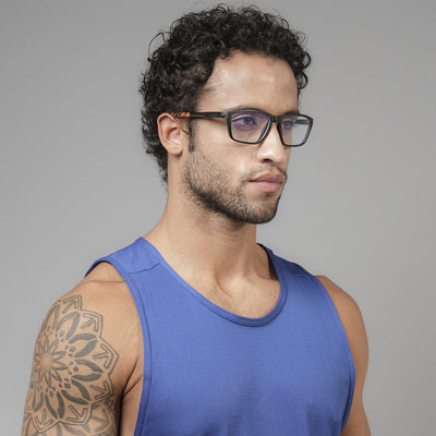Voyage Active Black Rectangle Eyeglasses for Men & Women (9806MG5729-C7)