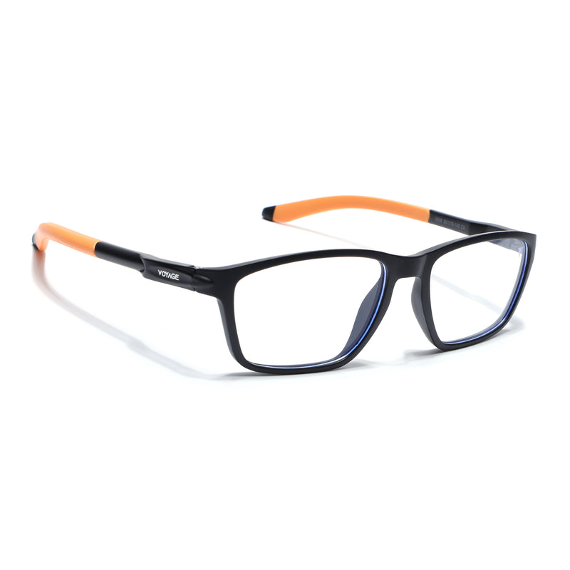 Voyage Active Black Rectangle Eyeglasses for Men & Women (9806MG5729-C7)