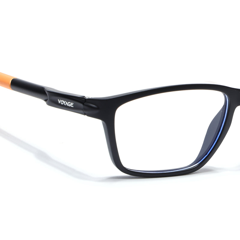 Voyage Active Black Rectangle Eyeglasses for Men & Women (9806MG5729-C7)