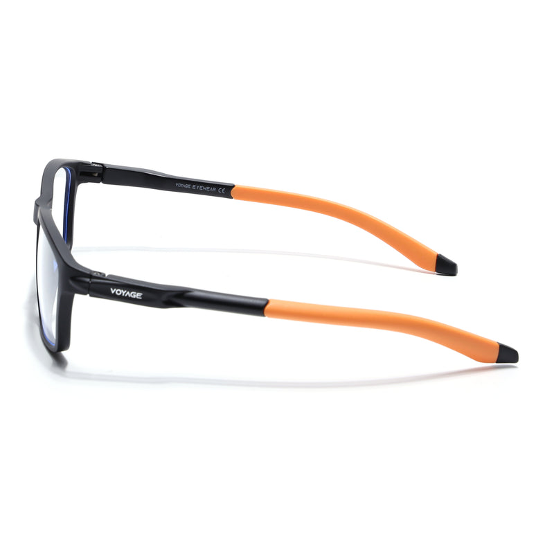 Voyage Active Black Rectangle Eyeglasses for Men & Women (9806MG5729-C7)