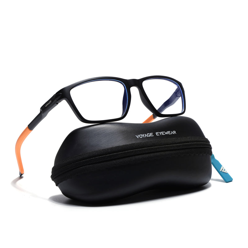 Voyage Active Black Rectangle Eyeglasses for Men & Women (9806MG5729-C7)