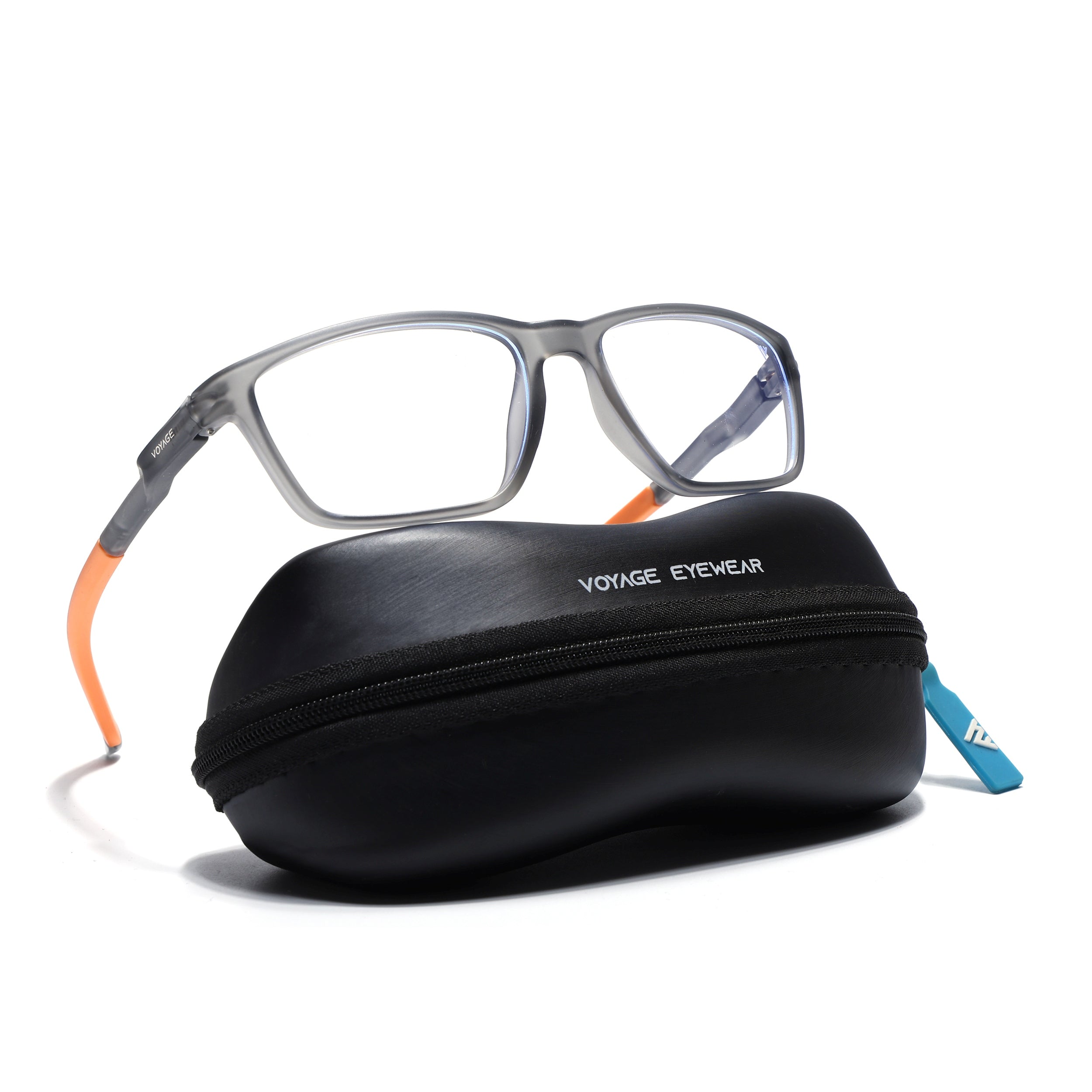 Voyage Active Grey Rectangle Eyeglasses for Men & Women (9806MG5730-C8)