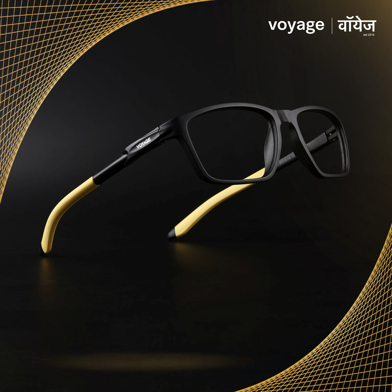 Voyage Active Black Rectangle Eyeglasses for Men & Women (9806MG5731-C9)