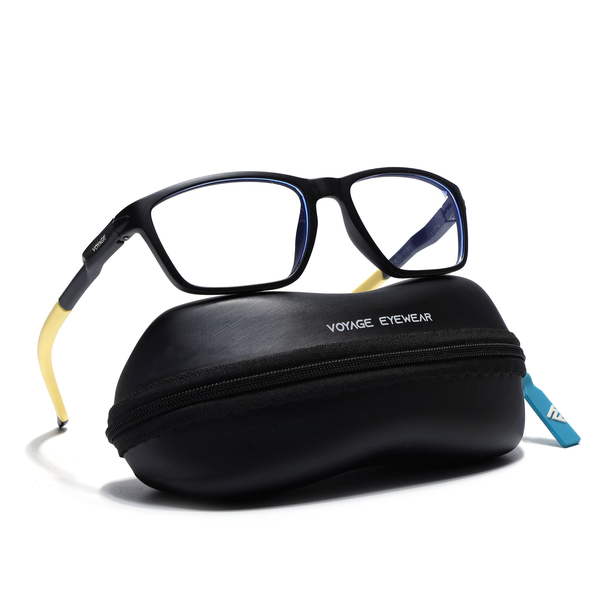 Voyage Active Black Rectangle Eyeglasses for Men & Women (9806MG5731-C9)