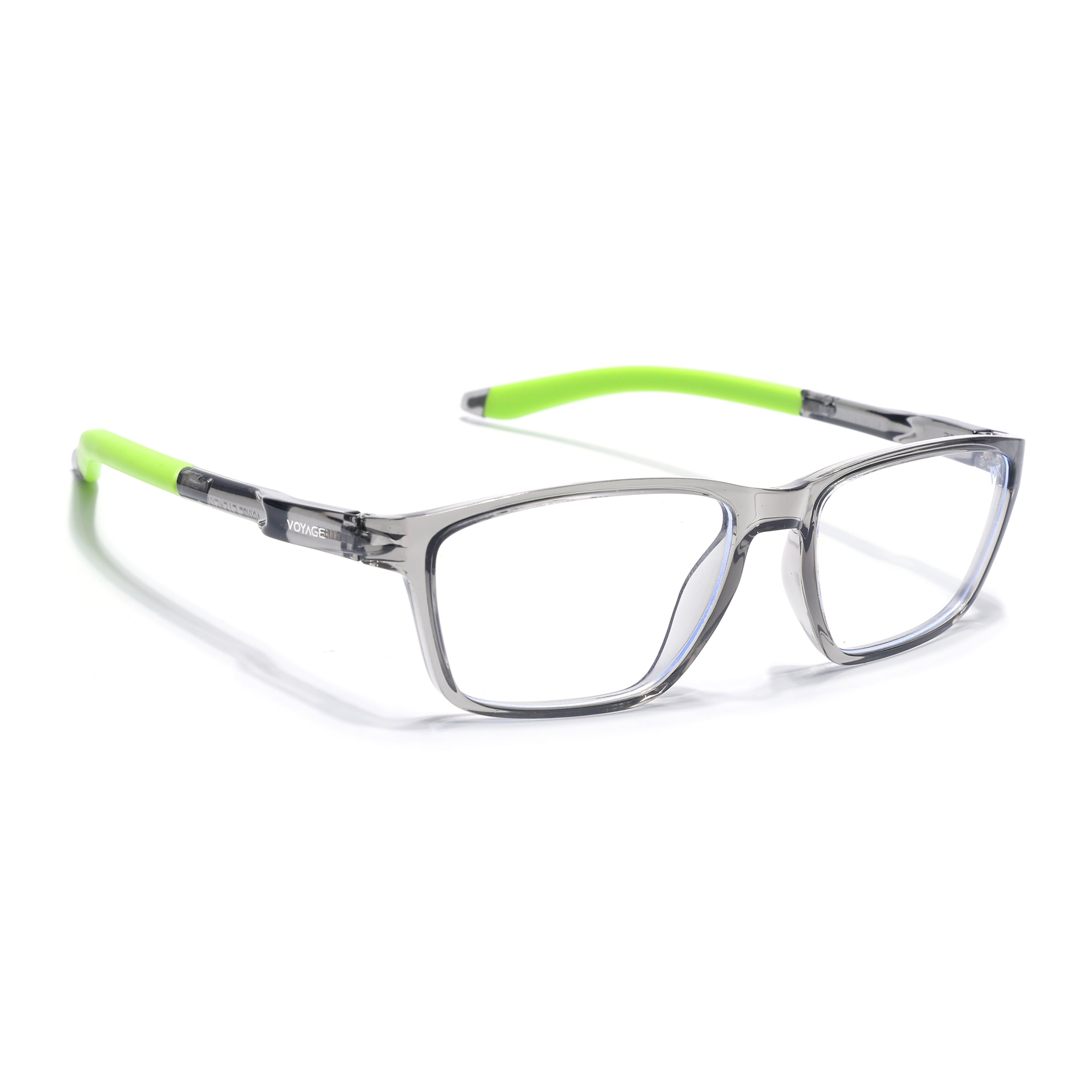 Voyage Active Transparent Grey Rectangle Eyeglasses for Men & Women (9806MG5732-C10)