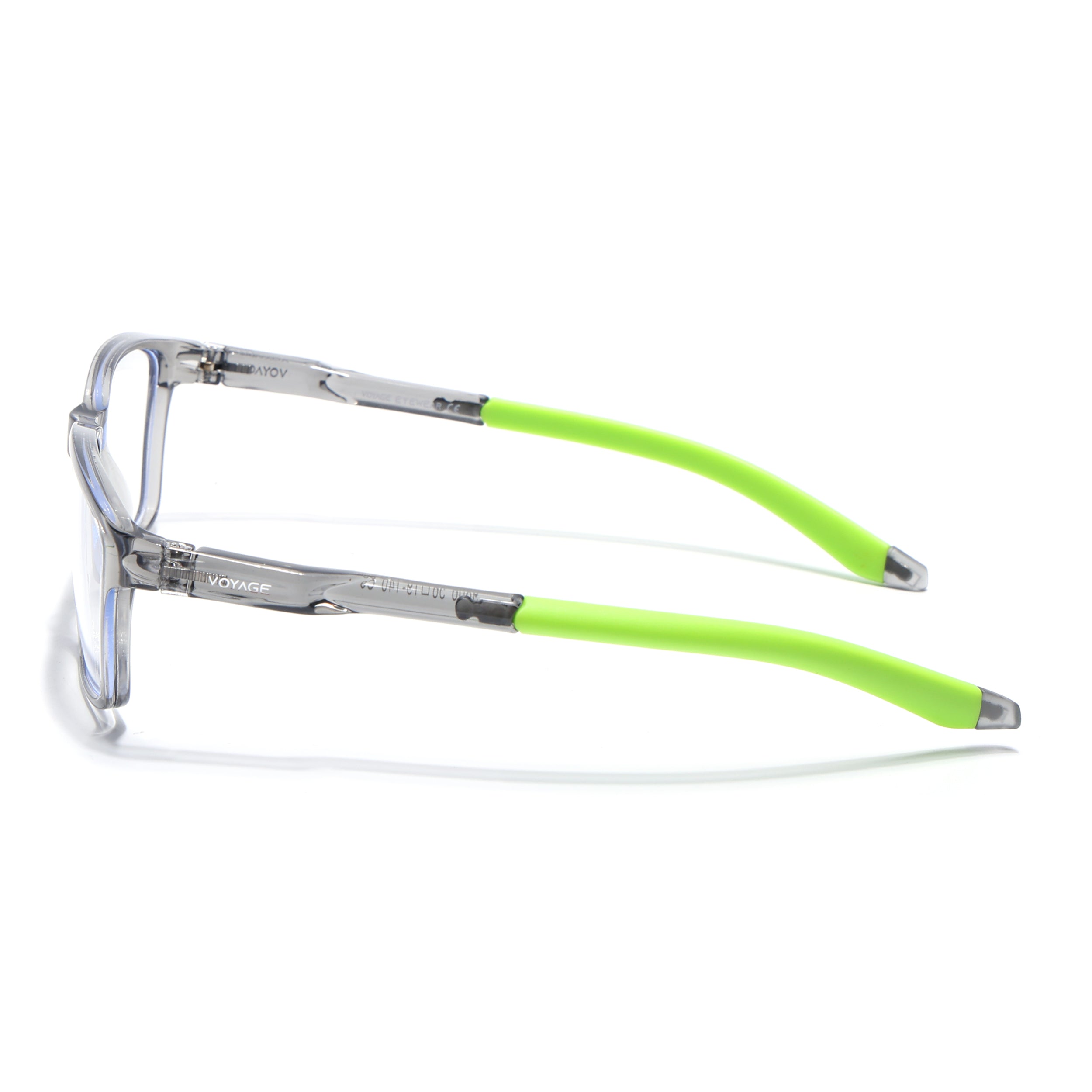 Voyage Active Transparent Grey Rectangle Eyeglasses for Men & Women (9806MG5732-C10)