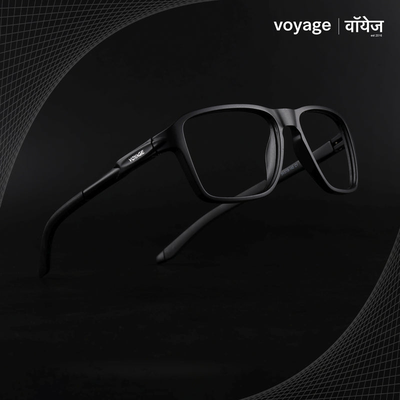 Voyage Active Black Square Eyeglasses for Men & Women (9807MG5733-C1)