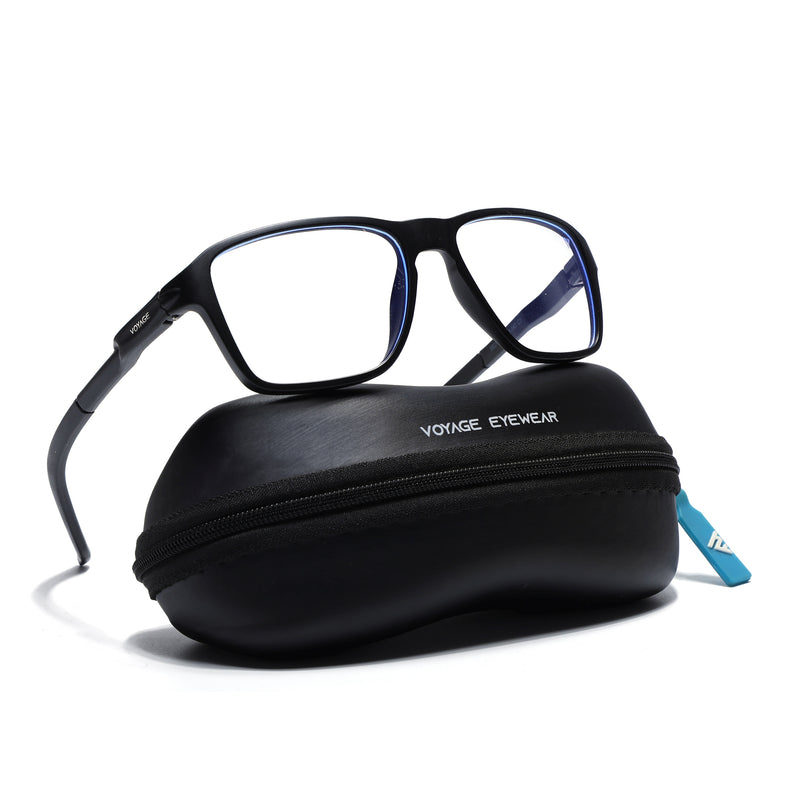 Voyage Active Black Square Eyeglasses for Men & Women (9807MG5733-C1)