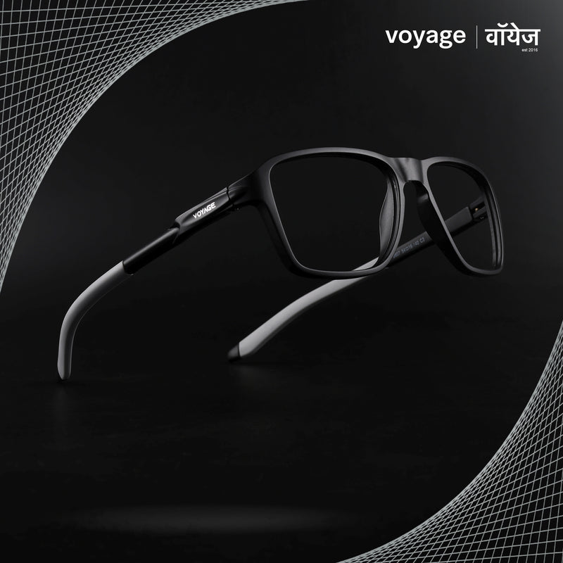 Voyage Active Black Square Eyeglasses for Men & Women (9807MG5734-C2)