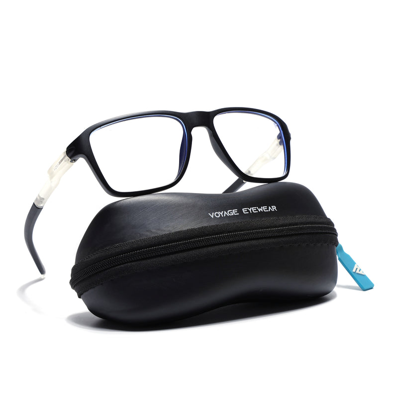 Voyage Active Black Square Eyeglasses for Men & Women (9807MG5735-C3)