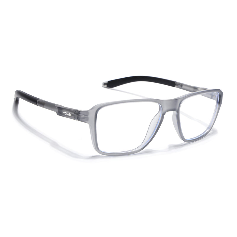Voyage Active Grey Square Eyeglasses for Men & Women (9807MG5736-C4)