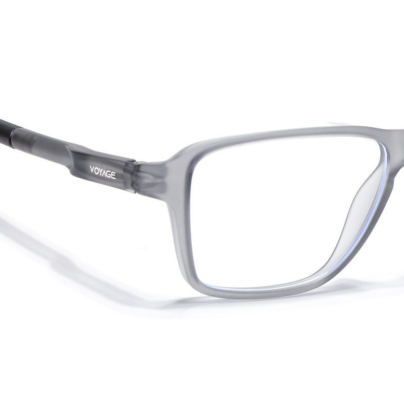 Voyage Active Grey Square Eyeglasses for Men & Women (9807MG5736-C4)