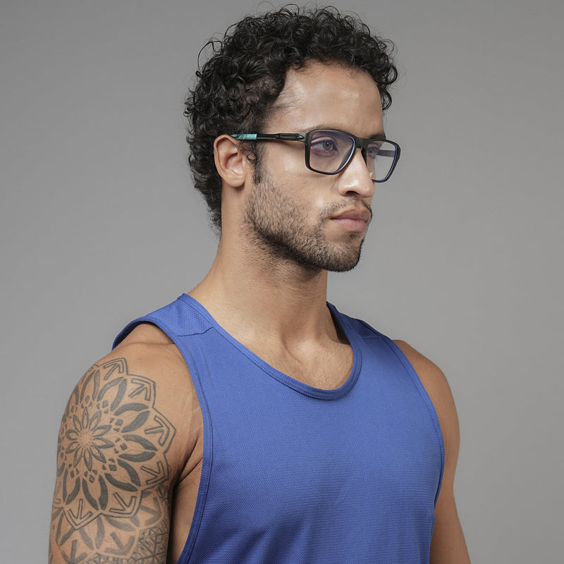 Voyage Active Black Square Eyeglasses for Men & Women (9807MG5737-C5)