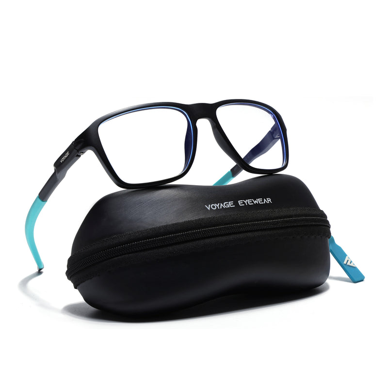 Voyage Active Black Square Eyeglasses for Men & Women (9807MG5737-C5)