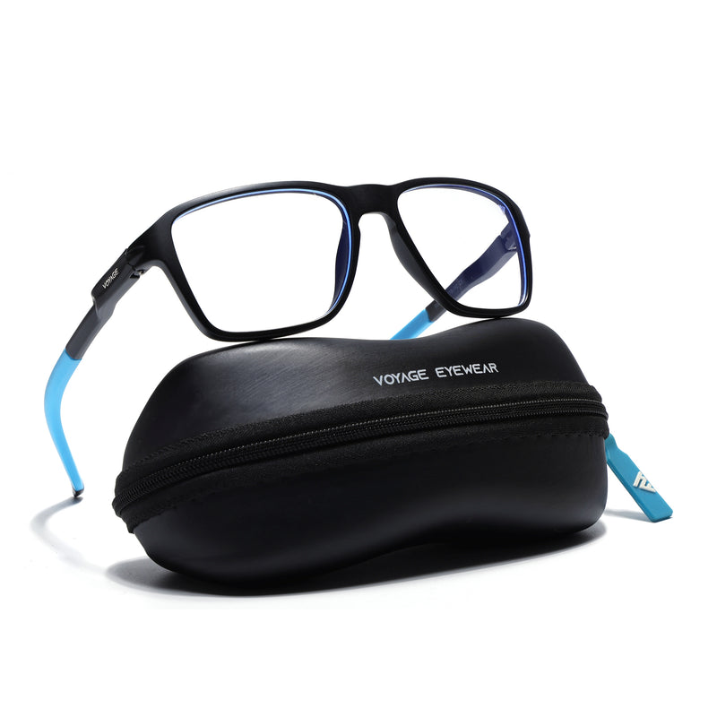 Voyage Active Black Square Eyeglasses for Men & Women (9807MG5738-C6)