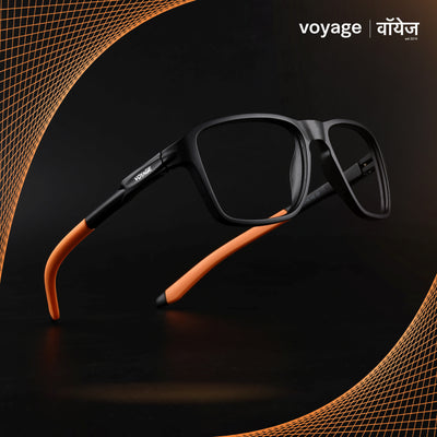 Voyage Active Black Square Eyeglasses for Men & Women (9807MG5739-C7)