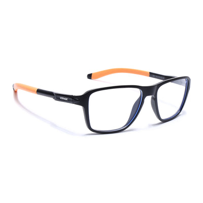 Voyage Active Black Square Eyeglasses for Men & Women (9807MG5739-C7)
