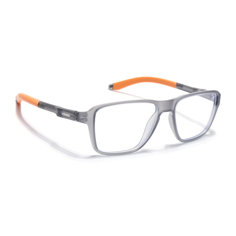 Voyage Active Grey Square Eyeglasses for Men & Women (9807MG5740-C8)