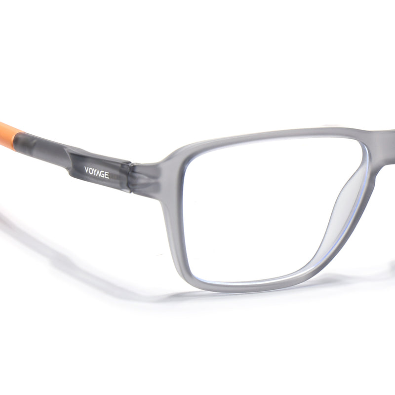 Voyage Active Grey Square Eyeglasses for Men & Women (9807MG5740-C8)