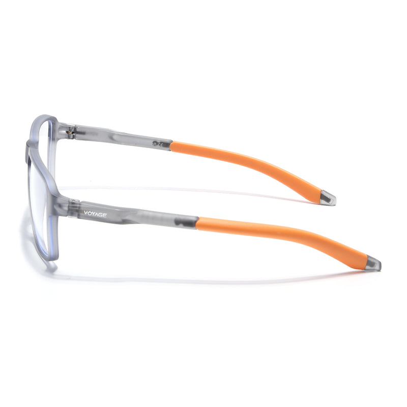 Voyage Active Grey Square Eyeglasses for Men & Women (9807MG5740-C8)