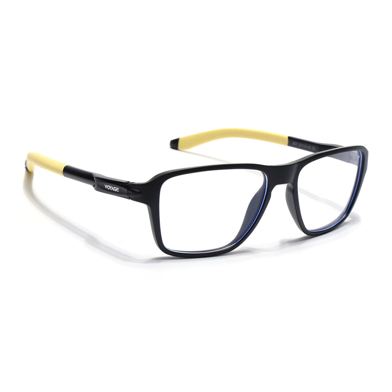 Voyage Active Black Square Eyeglasses for Men & Women (9807MG5741-C9)