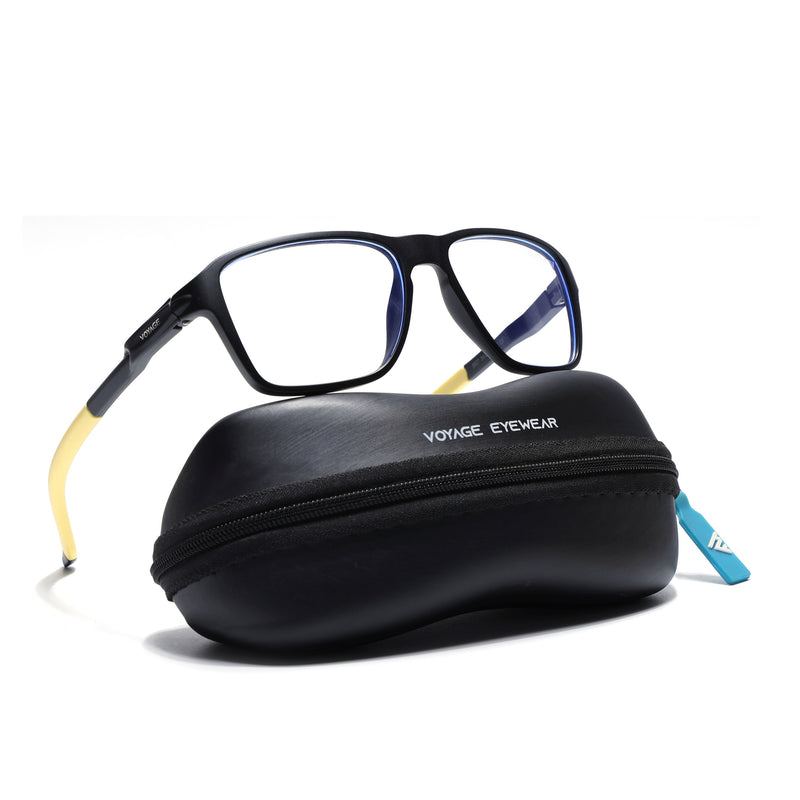 Voyage Active Black Square Eyeglasses for Men & Women (9807MG5741-C9)