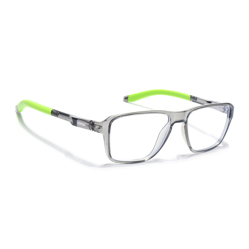Voyage Active Transparent Grey Square Eyeglasses for Men & Women (9807MG5742-C10)