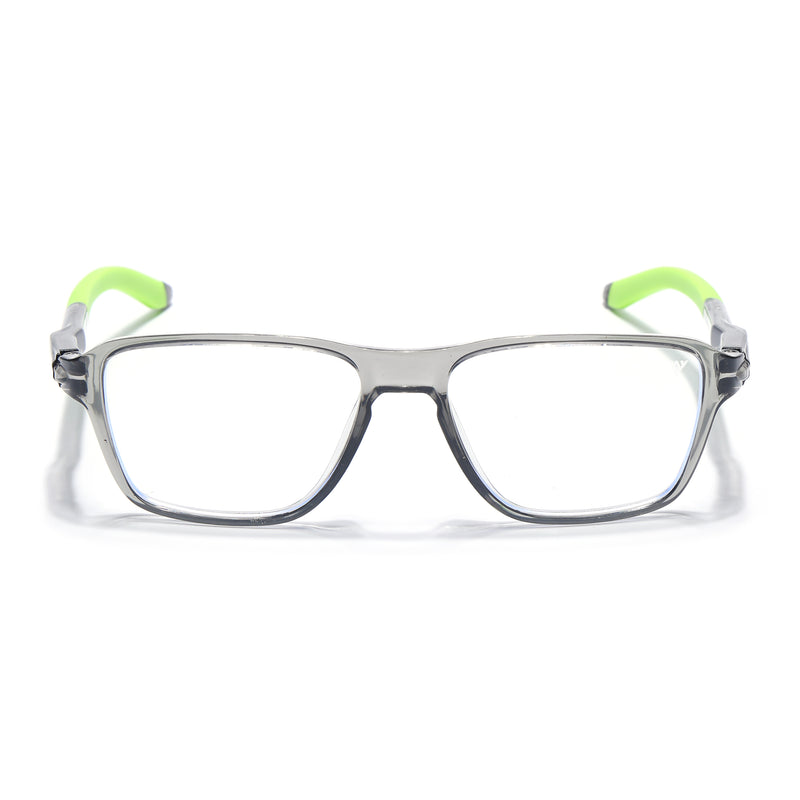 Voyage Active Transparent Grey Square Eyeglasses for Men & Women (9807MG5742-C10)