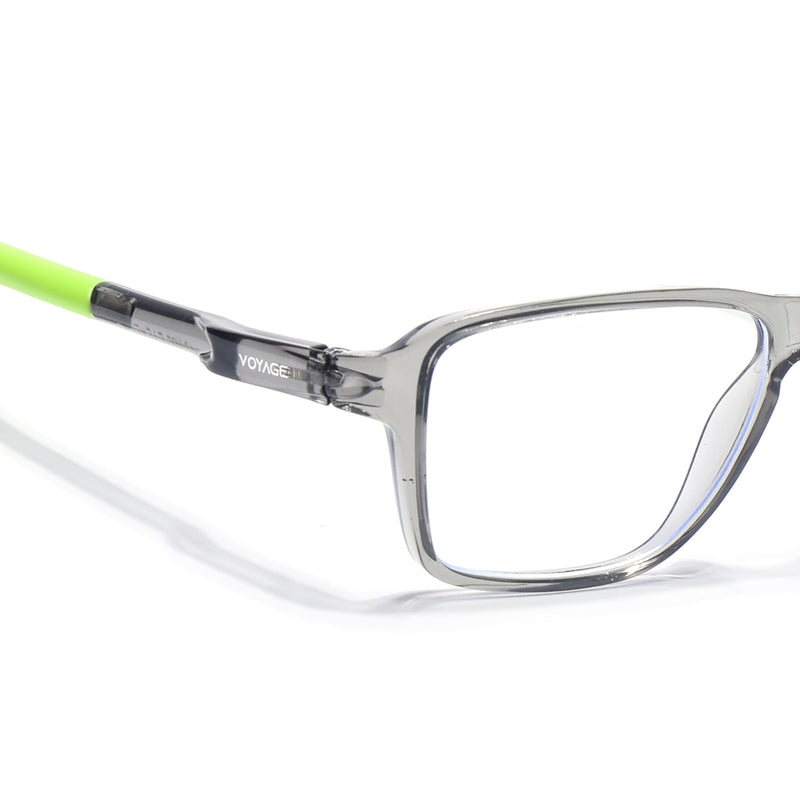 Voyage Active Transparent Grey Square Eyeglasses for Men & Women (9807MG5742-C10)